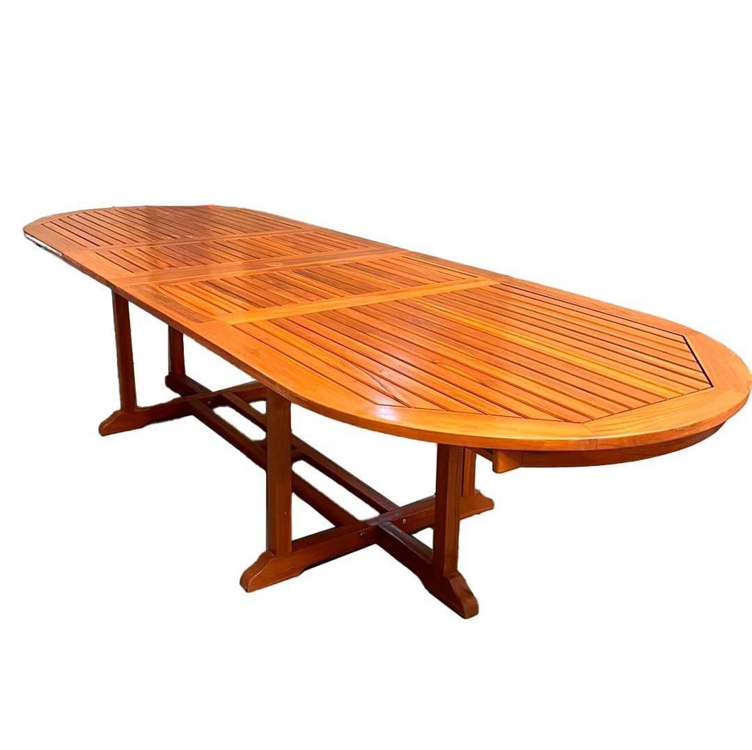 Mesa Mars Oval de Teca con Extensión 3.2 m