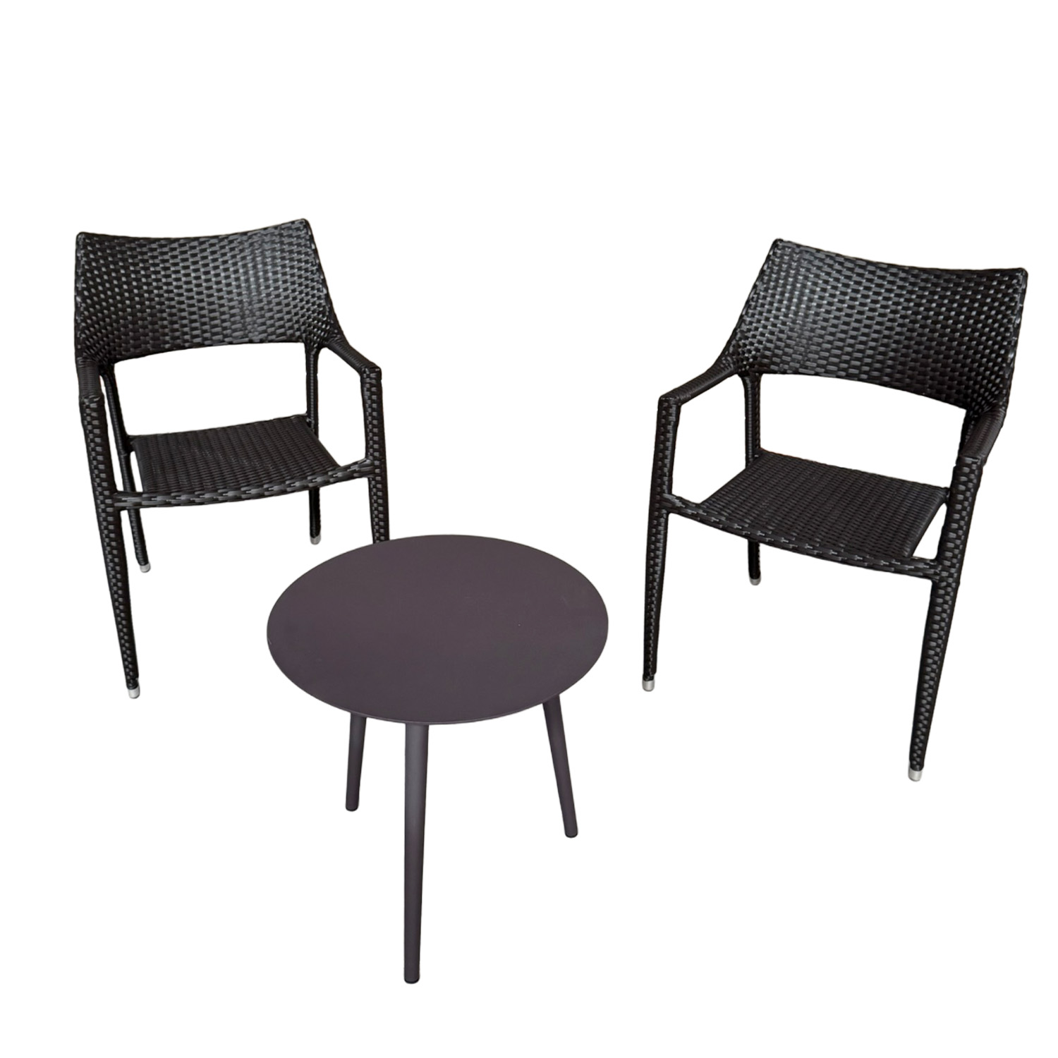 Set mesa lateral de aluminio y sillas soft